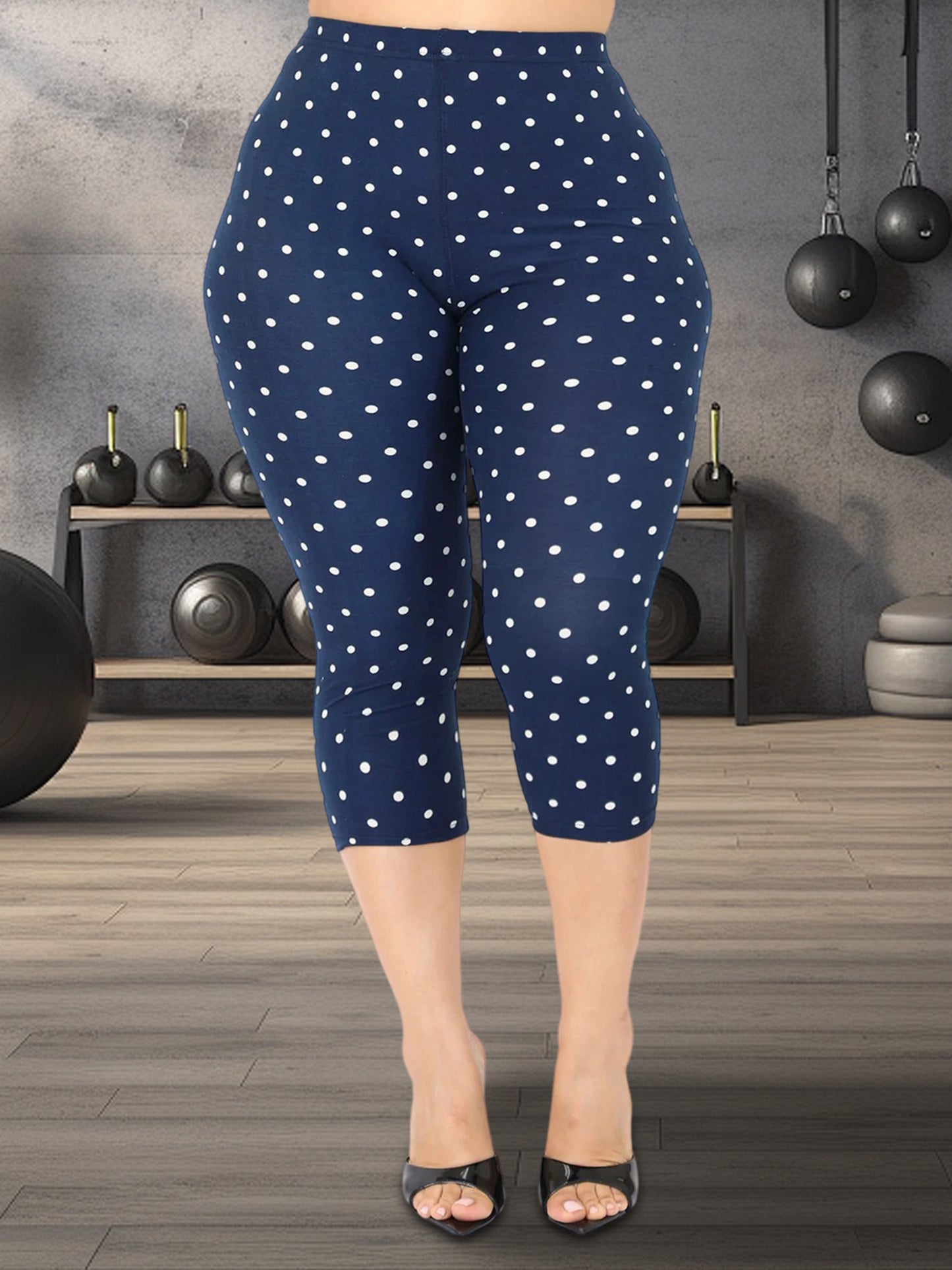 Women's Floral Print Capri Leggings, High Waist, Stretchy Cropped Pants, for Gym, Office, and Casual Wear