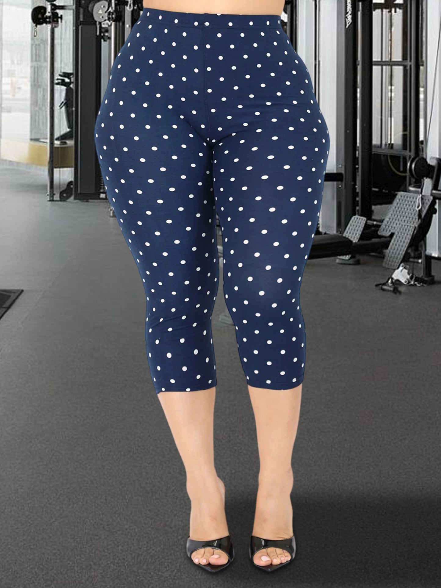 Women's Floral Print Capri Leggings, High Waist, Stretchy Cropped Pants, for Gym, Office, and Casual Wear