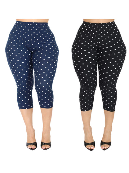 Women's Floral Print Capri Leggings, High Waist, Stretchy Cropped Pants, for Gym, Office, and Casual Wear