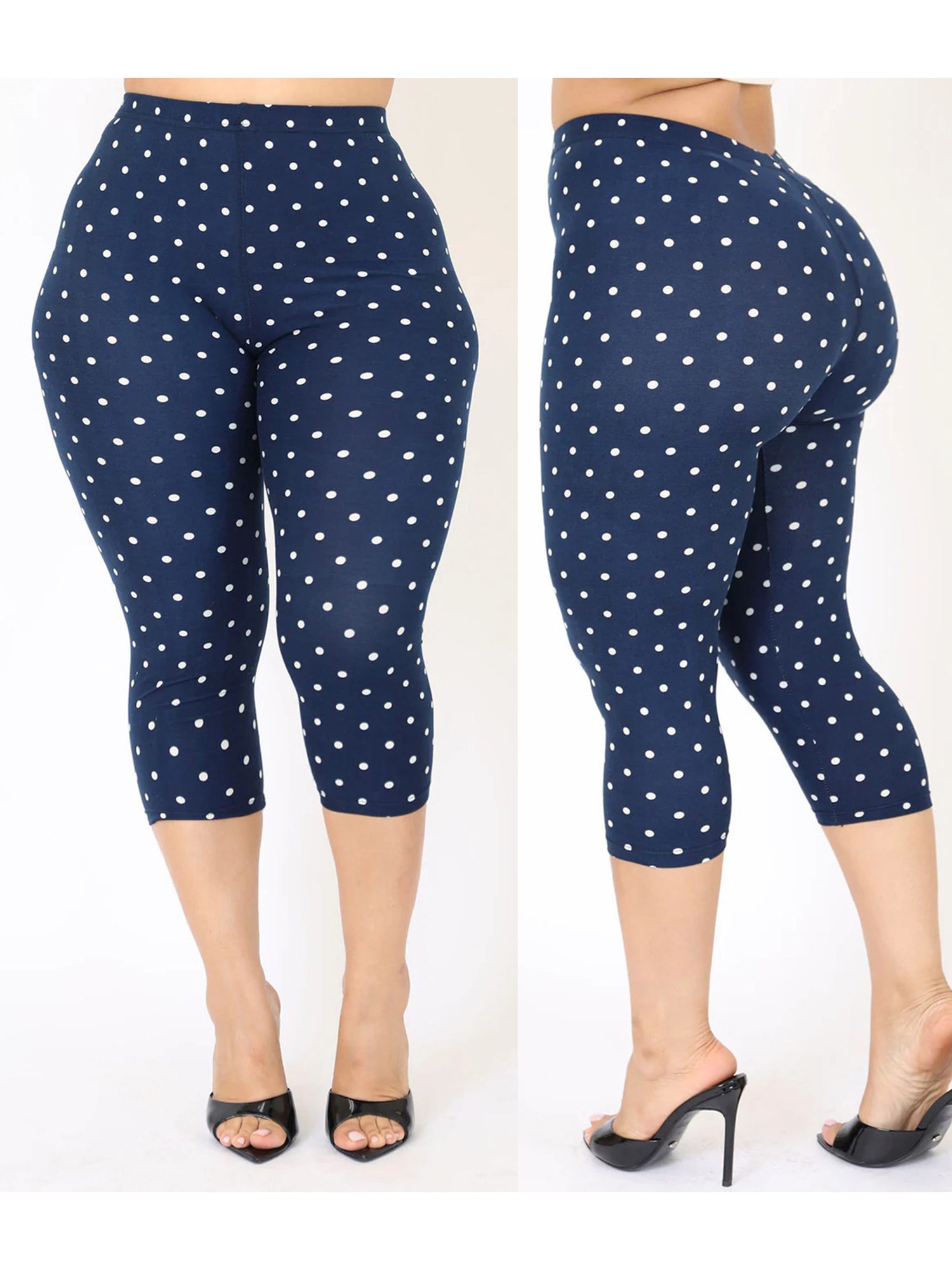 Women's Floral Print Capri Leggings, High Waist, Stretchy Cropped Pants, for Gym, Office, and Casual Wear