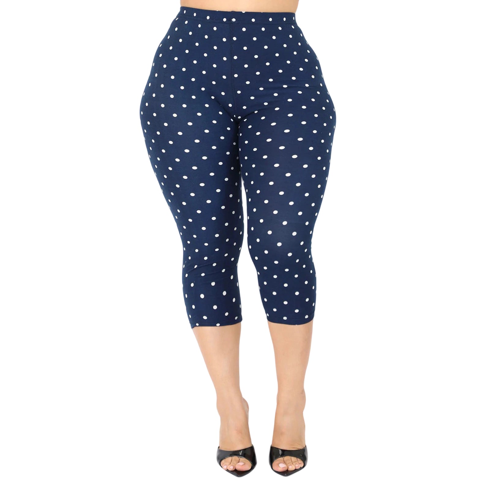Women's Floral Print Capri Leggings, High Waist, Stretchy Cropped Pants, for Gym, Office, and Casual Wear