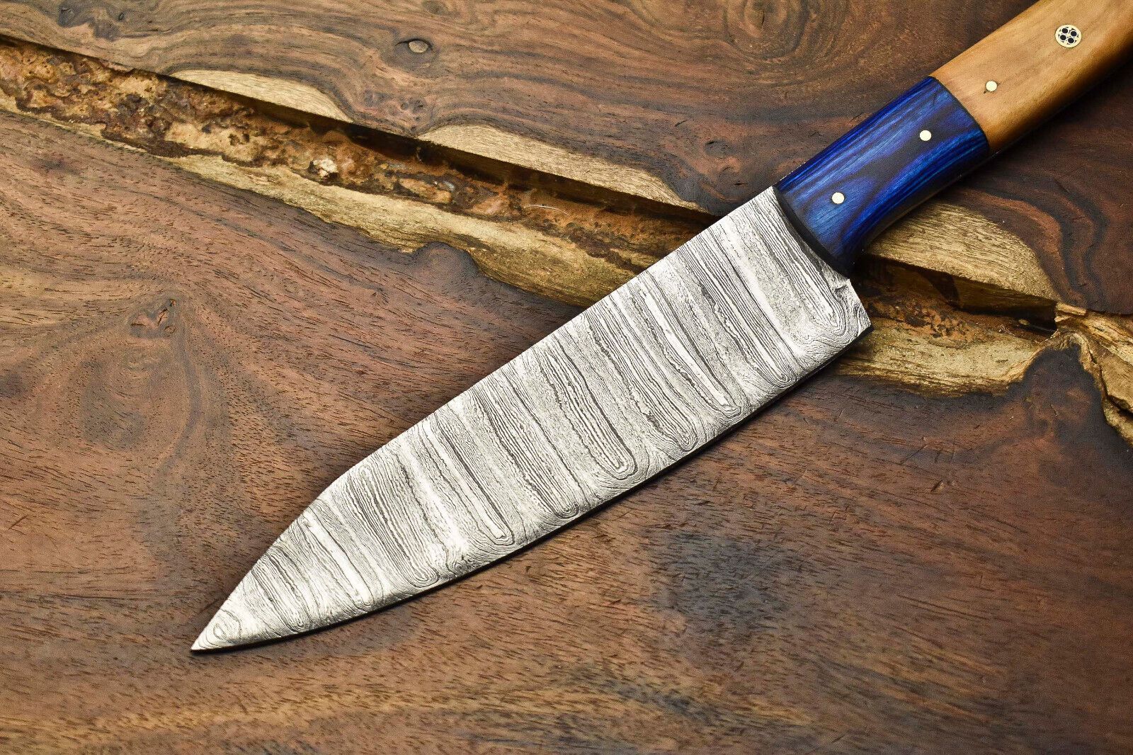 12 Handmade Damascus Steel Chef Knife  Full Tang Professional Kitchen Blade 2