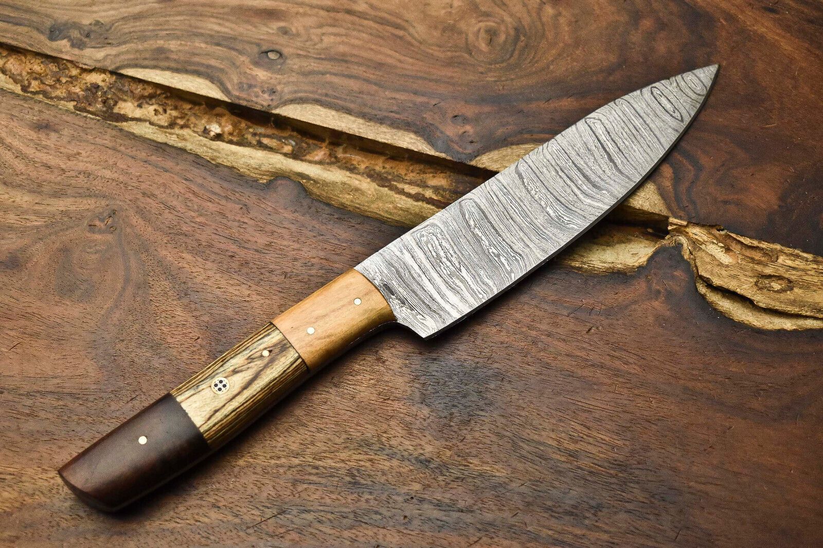 12 Artisan Handmade Damascus Steel Chef Knife  Sharp  Balanced Tool 2
