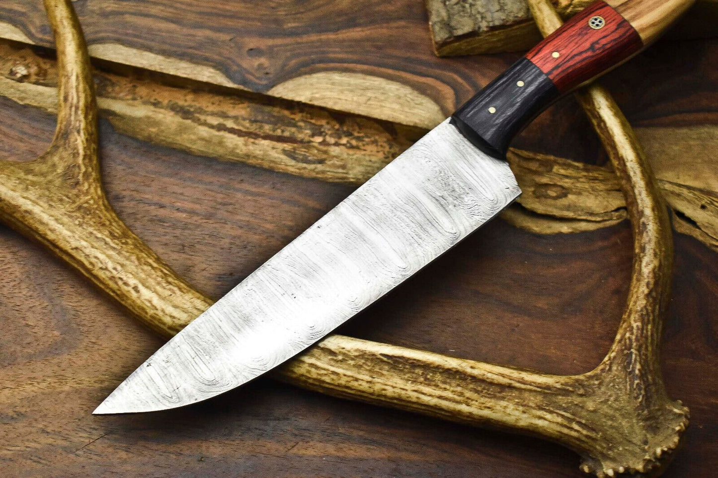 12 Damascus Steel Kitchen Knife  Handmade Chef Knife With Ergonomic Handle 2