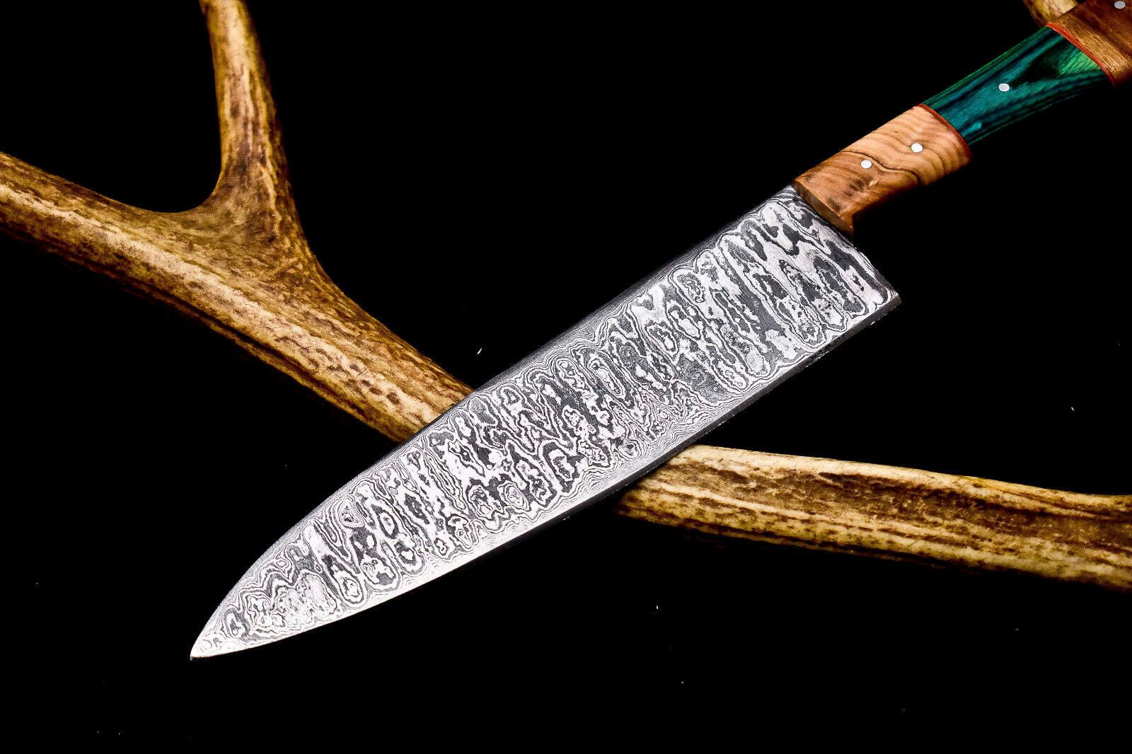 Professional 12 Damascus Chef Knife  Razor Sharp Full Tang Kitchen Tool 2