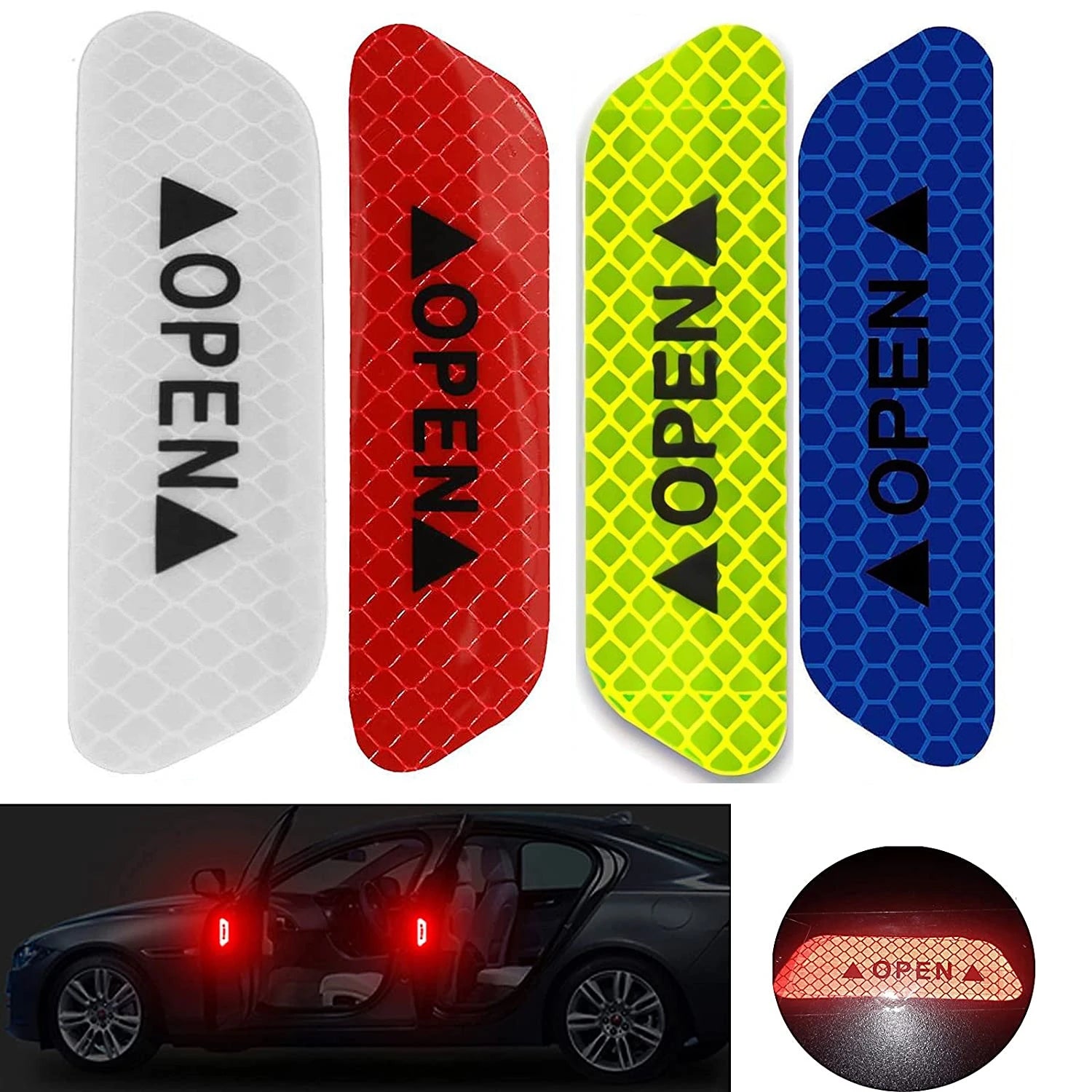 Reflective Fluorescent Car Stickers, Safety Warning Strips