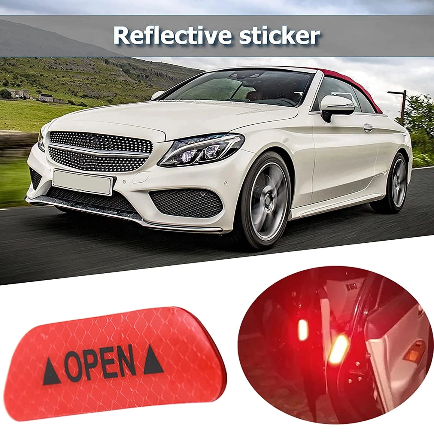 Reflective Fluorescent Car Stickers, Safety Warning Strips