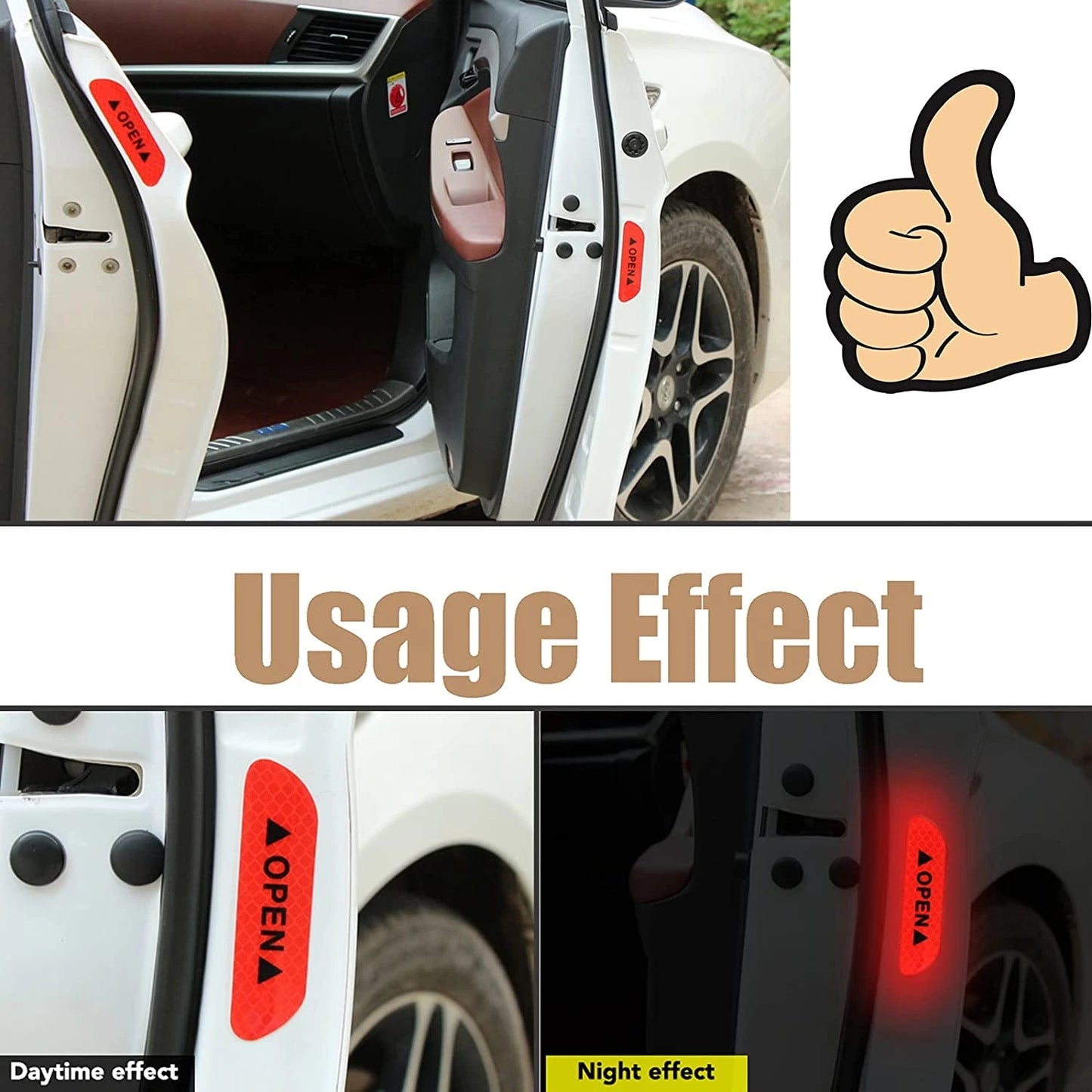 Reflective Fluorescent Car Stickers, Safety Warning Strips