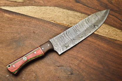 12 Damascus Steel Cooking Knife  Handmade Full Tang Chef Blade 3