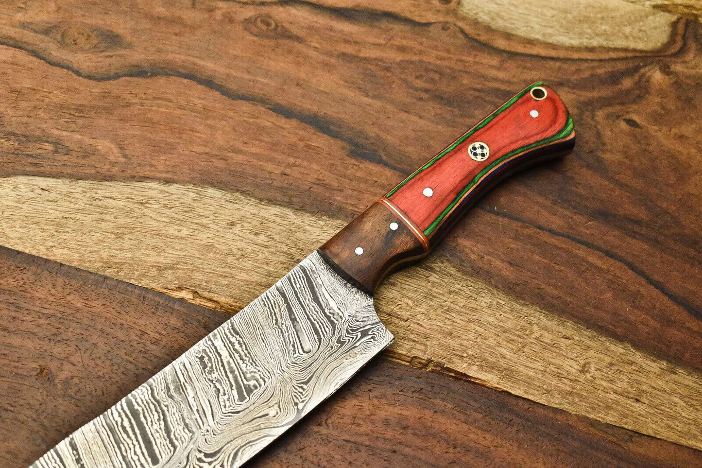 12 Damascus Steel Cooking Knife  Handmade Full Tang Chef Blade 1