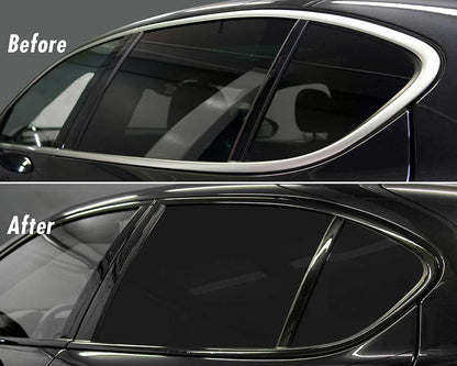 Chrome Delete Vinyl Film, Glossy Black Window Trim Wrap, Car Hood Roof Pillar Stripes