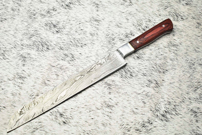 14" Handmade Damascus Steel Chef Knife | Full Tang Custom Kitchen & Sport Blade