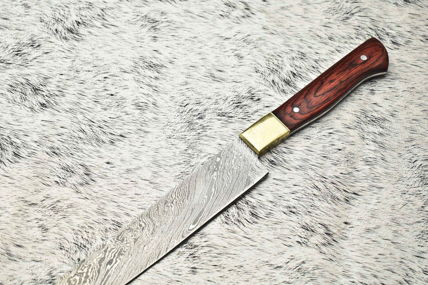 14 Custom Handmade Damascus Steel Chef Knife With Leather Sheath  Full Tang 1