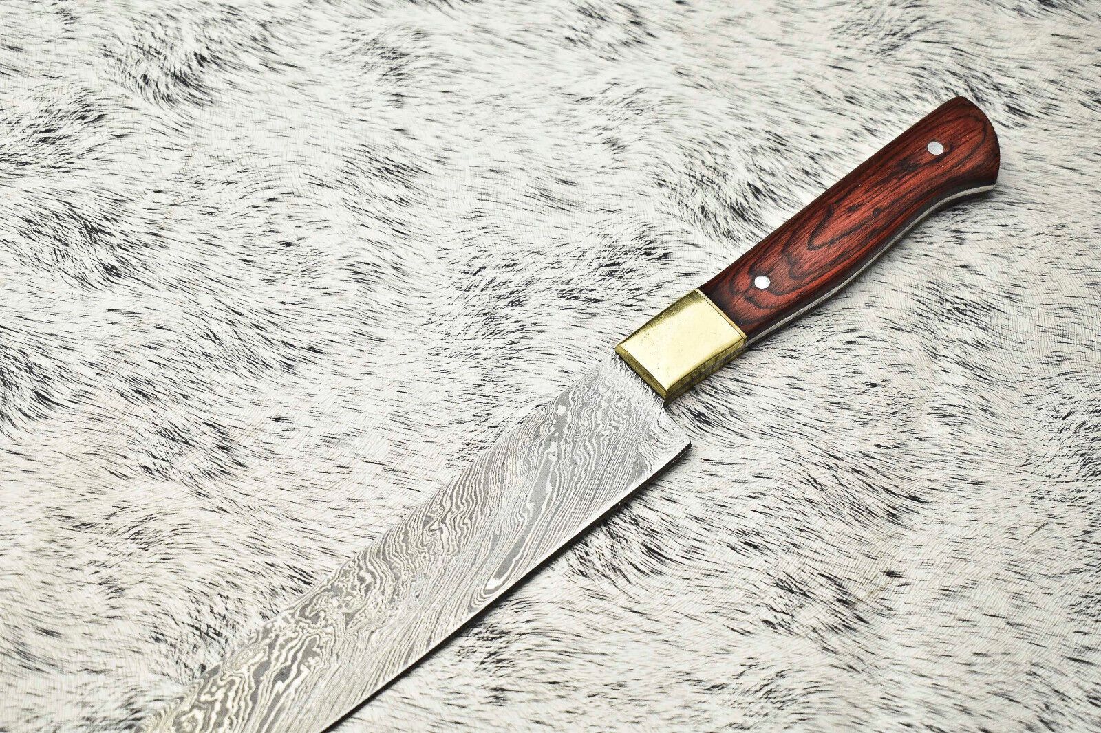 14 Custom Handmade Damascus Steel Chef Knife With Leather Sheath  Full Tang 1