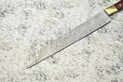 14 Custom Handmade Damascus Steel Chef Knife With Leather Sheath  Full Tang 2