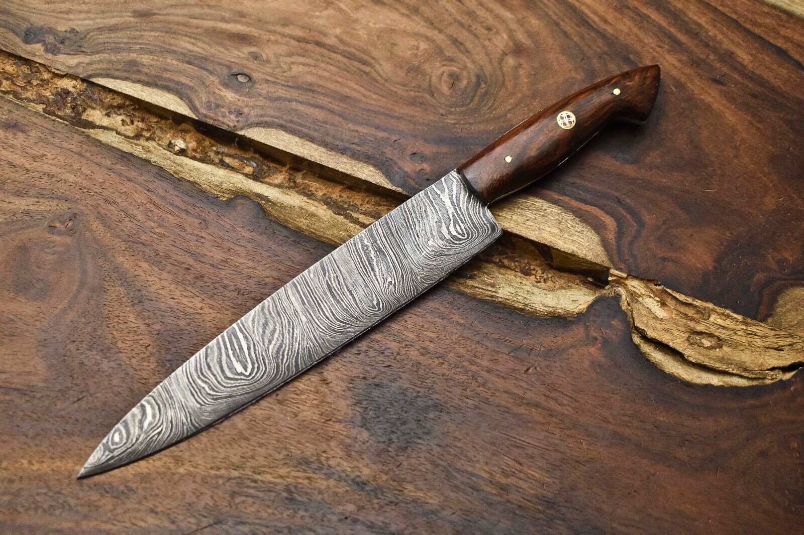 11" Handmade Damascus Steel Chef Knife | Full Tang Kitchen Cooking Blade