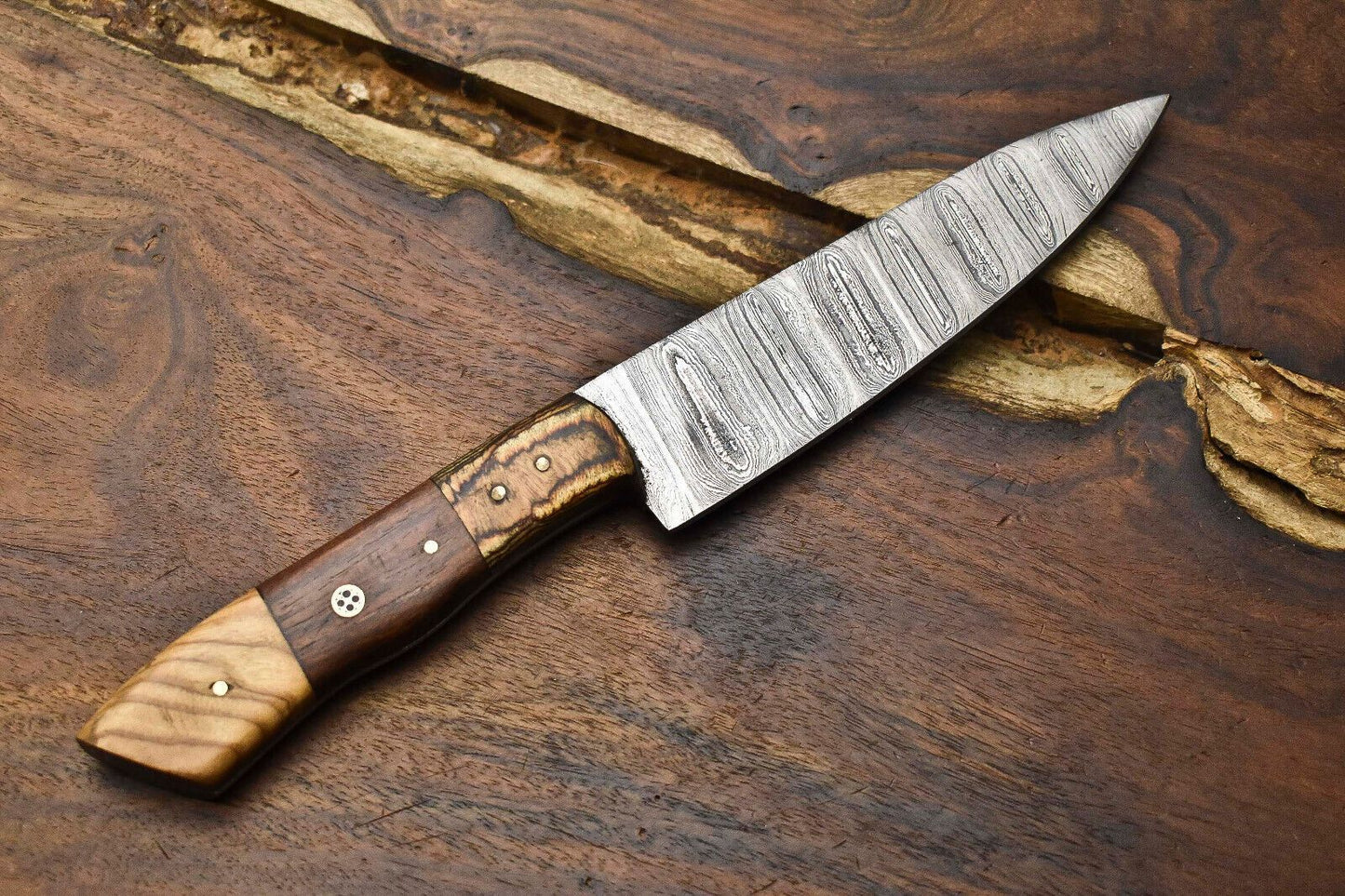 10 Handmade Damascus Steel Chef Knife  Full Tang Kitchen Cooking Blade 3