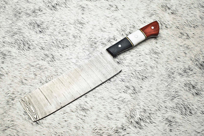 Custom 11" Damascus Steel Chef Knife | Handmade Full Tang Kitchen Knife