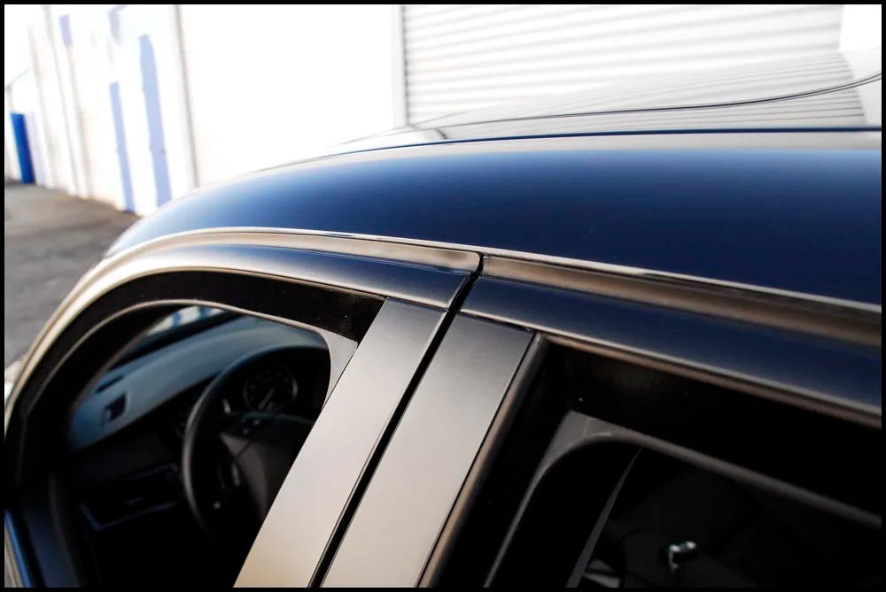 Car Chrome Delete Wrap, Black Matte Vinyl Roll, Window Trim Film for Roof Hood Pillar