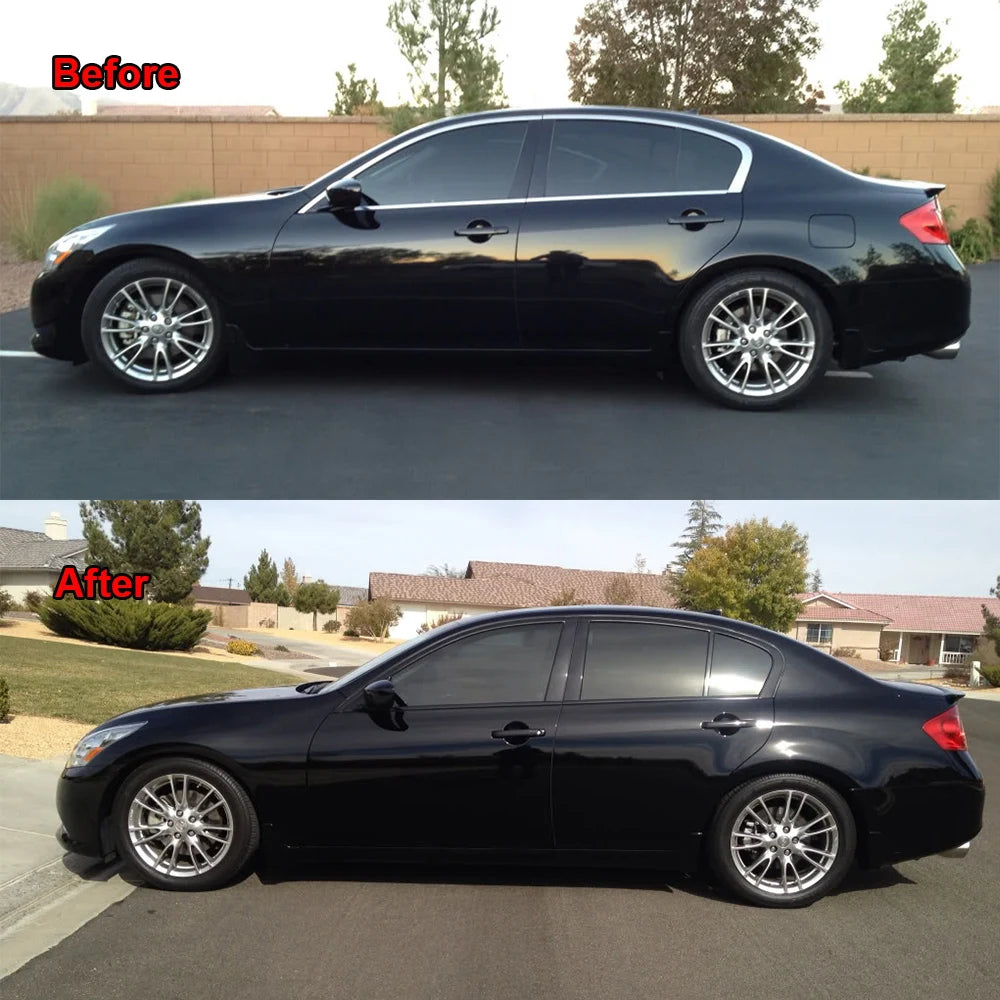 Car Chrome Delete Wrap, Black Matte Vinyl Roll, Window Trim Film for Roof Hood Pillar