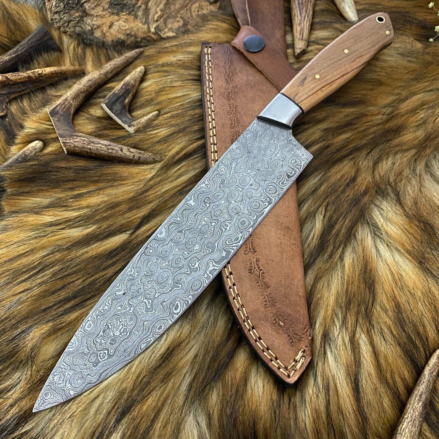 Hand Forged Damascus Steel Kitchen Knife | Custom Chef Sport Knife