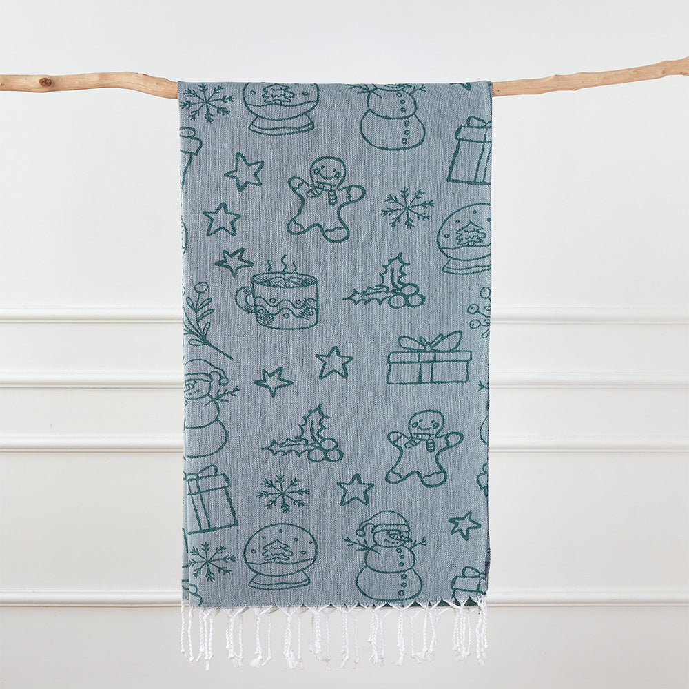 Turkish Bath Towel, Cherry Bow Beach Towel, Quick Drying, Fringed, for Sauna and Children