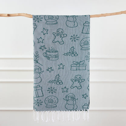 Turkish Bath Towel, Cherry Bow Beach Towel, Quick Drying, Fringed, for Sauna and Children
