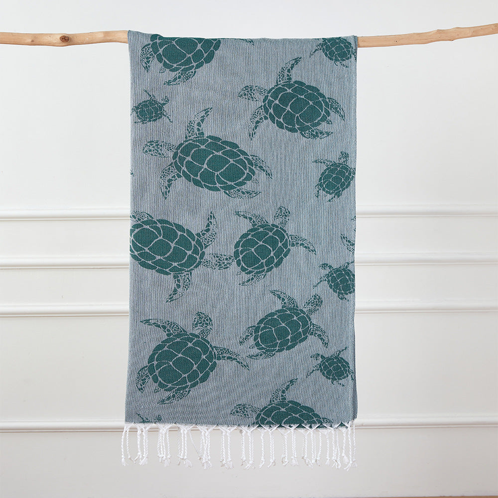 Turkish Bath Towel, Cherry Bow Beach Towel, Quick Drying, Fringed, for Sauna and Children