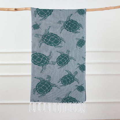 Turkish Bath Towel, Cherry Bow Beach Towel, Quick Drying, Fringed, for Sauna and Children