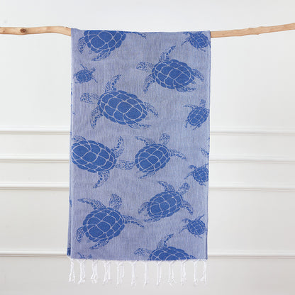 Turkish Bath Towel, Cherry Bow Beach Towel, Quick Drying, Fringed, for Sauna and Children