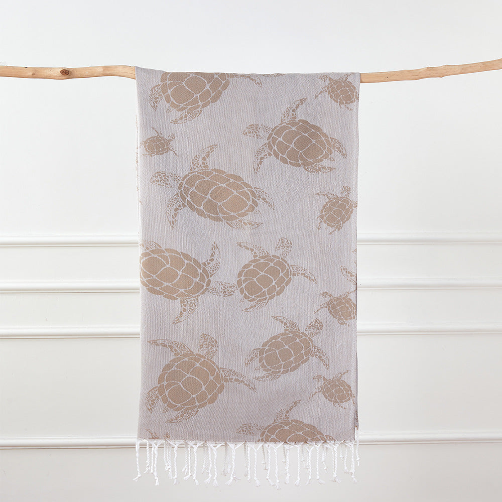 Turkish Bath Towel, Cherry Bow Beach Towel, Quick Drying, Fringed, for Sauna and Children