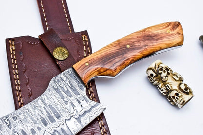 12 Custom Damascus Steel Chef Knife  Walnut Wood Handle Full Tang Blade 1