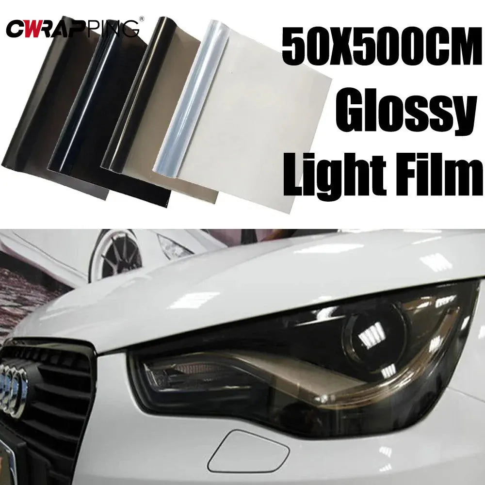 Smoke Black Headlight Taillight Vinyl Wrap, Transparent Film Car Sticker, Light Tint Foil Lamp Cover Accessories