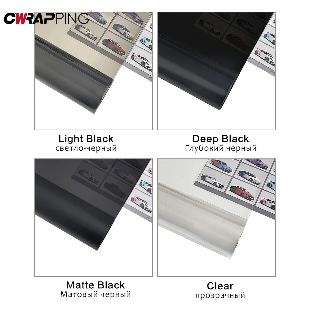 Smoke Black Headlight Taillight Vinyl Wrap Transparent Film Car Sticker Light Tint Foil Lamp Cover  5