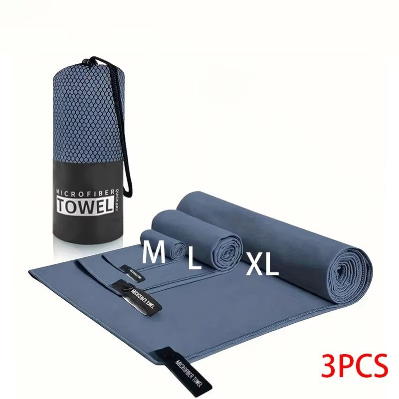 3PCS Quick Drying Towels Outdoor Swimming Fitness And Camping Towel Set Soft And Skin Friendly 12