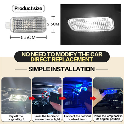 Car Footwell LED Lights Interior Atmosphere Bulbs Decorative Lamp Accessories 4