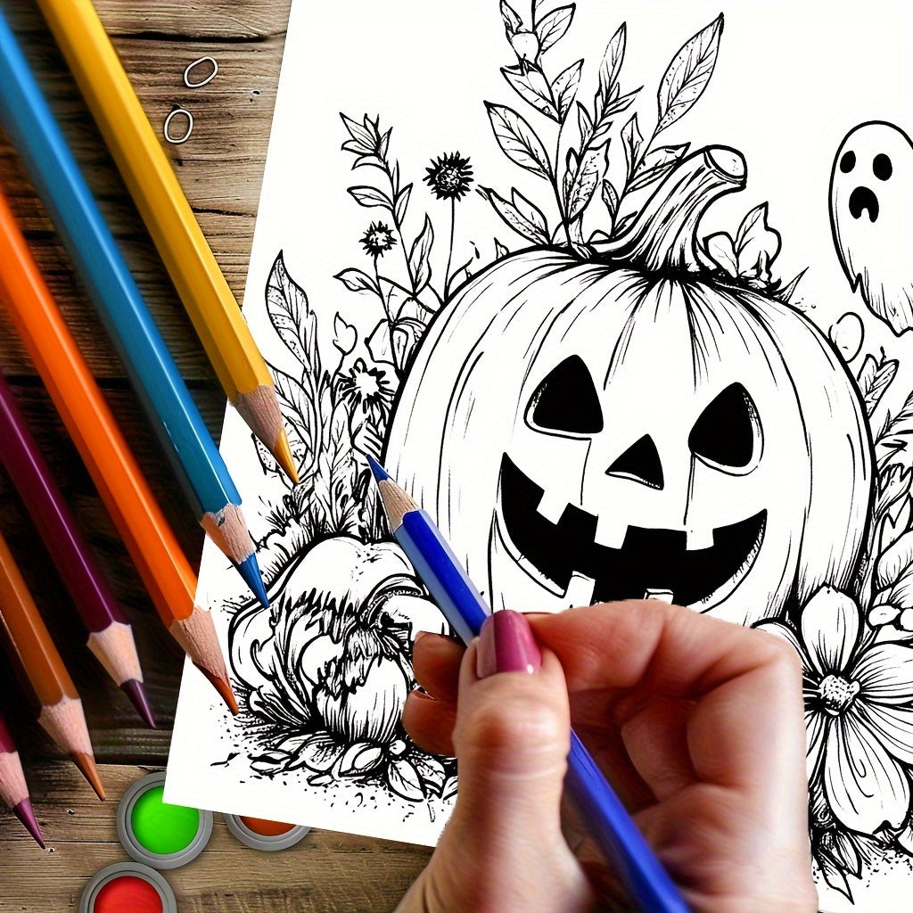 Halloween Coloring Book For Adults Stress Reduction Colouring Book For Relax Mood Reduction 3
