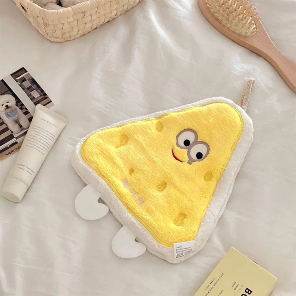 Quick Dry Kitchen Hand Towel, Cute Cartoon Hanging Towel, Three Layer Thickened Coral Flannel Wipe