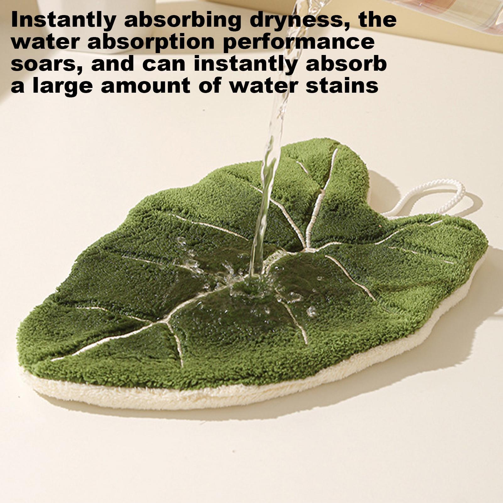Leaf Print Hand Towels Highly Absorbent Hanging Towel For Kitchen And Bathroom Plant Pattern Cleani 3
