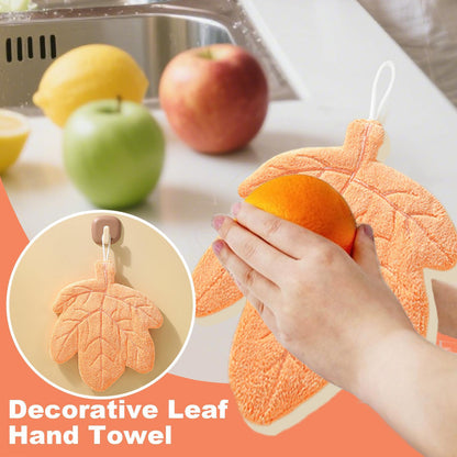 Leaf Print Hand Towels Highly Absorbent Hanging Towel For Kitchen And Bathroom Plant Pattern Cleani 5