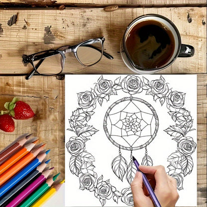 Fairy Dream Catcher Coloring Book For Adults Stress Relief Colouring Mood Reduction Anti Anxiety Ar 4