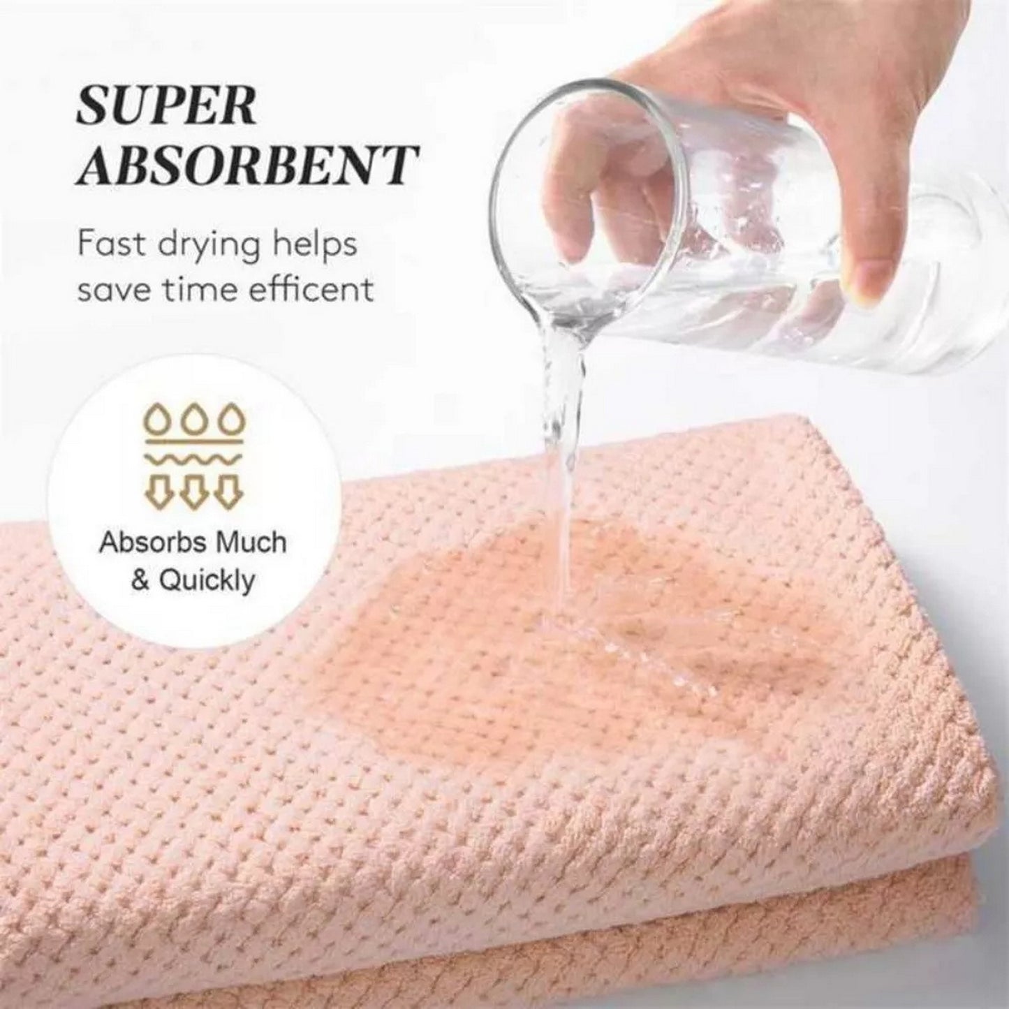 Ultra Soft Hair Towel Wrap, Large Microfiber Hair Towel with Elastic Loop, for Curly, Long and Short Hair