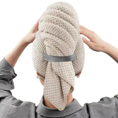 Ultra Soft Hair Towel Wrap, Large Microfiber Hair Towel with Elastic Loop, for Curly, Long and Short Hair