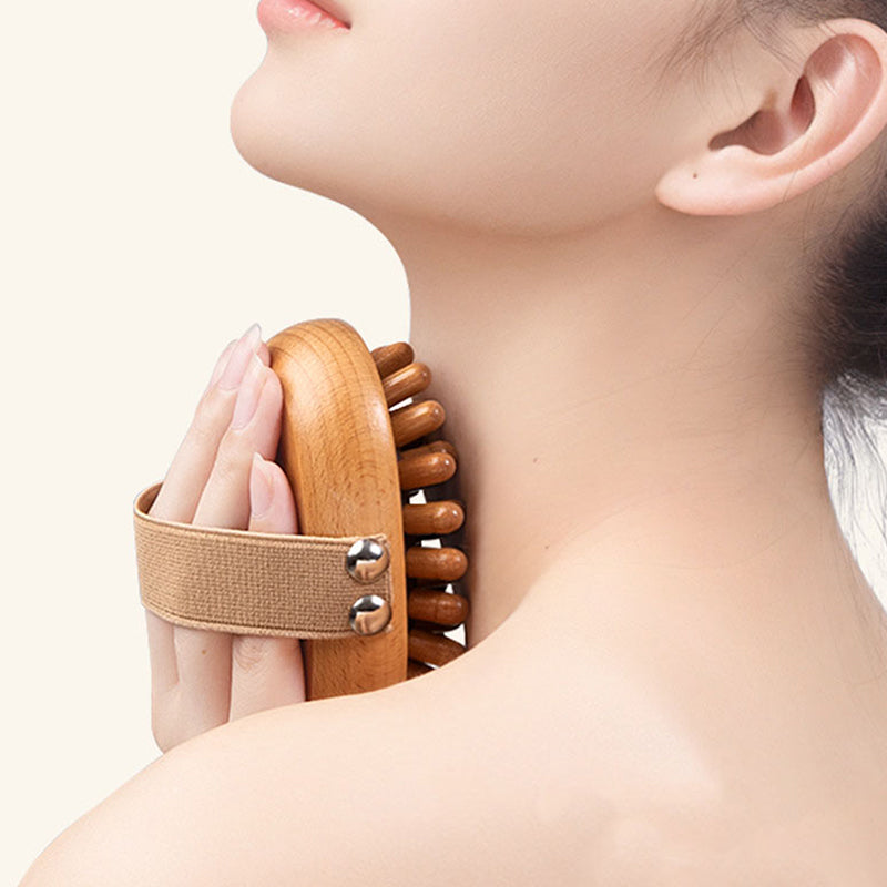 Wooden Body Massage Brush, Essential Oil Spa Air Cushion Comb, Anti Cellulite Scalp Massage Brush, Relaxing Body Massage