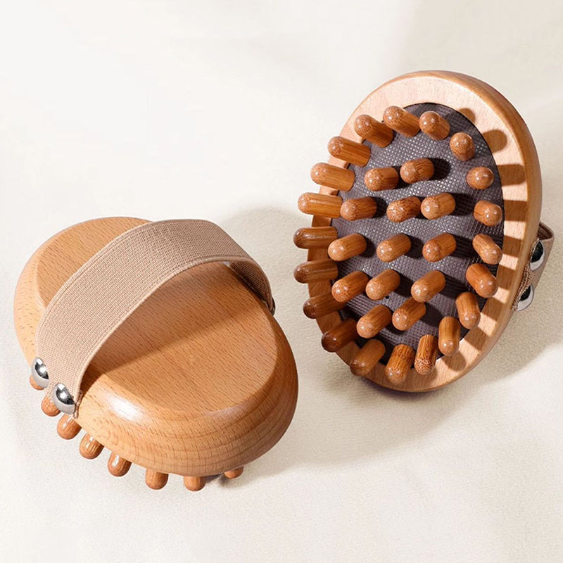Wooden Body Massage Brush, Essential Oil Spa Air Cushion Comb, Anti Cellulite Scalp Massage Brush, Relaxing Body Massage
