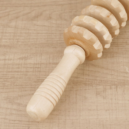 Trigger Point Wooden Therapy Massager Stick, Fascia Roller for Cellulite, Muscle Belly & Body Pain Relief