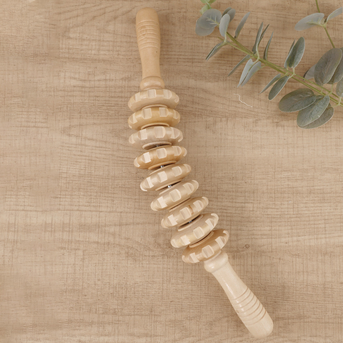 Trigger Point Wooden Therapy Massager Stick, Fascia Roller for Cellulite, Muscle Belly & Body Pain Relief