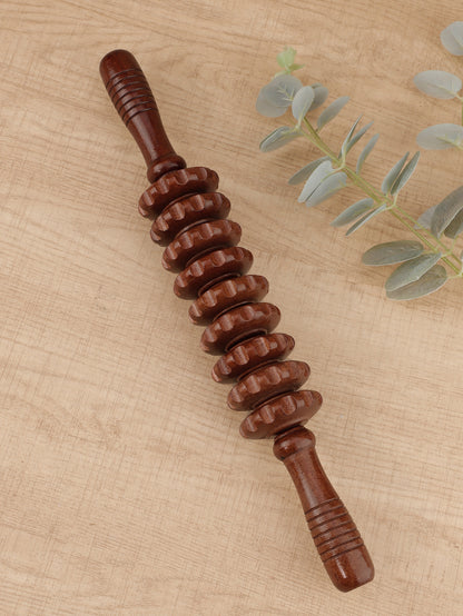 Trigger Point Wooden Therapy Massager Stick, Fascia Roller for Cellulite, Muscle Belly & Body Pain Relief