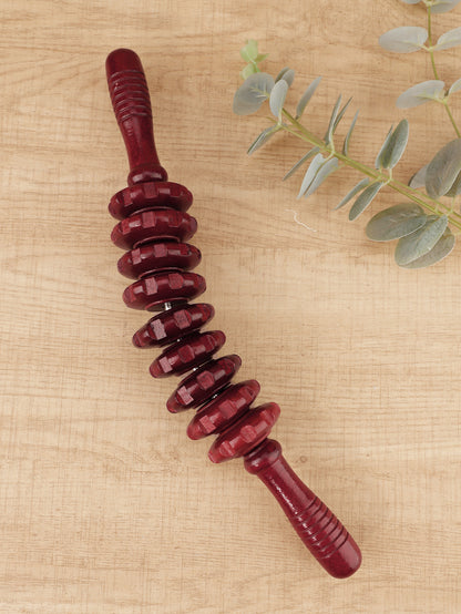 Trigger Point Wooden Therapy Massager Stick, Fascia Roller for Cellulite, Muscle Belly & Body Pain Relief