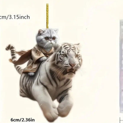 Car Interior Accessory Fun Animal Cat Pendant With Chain Realistic Rearview Mirror Hanging Ornament 20